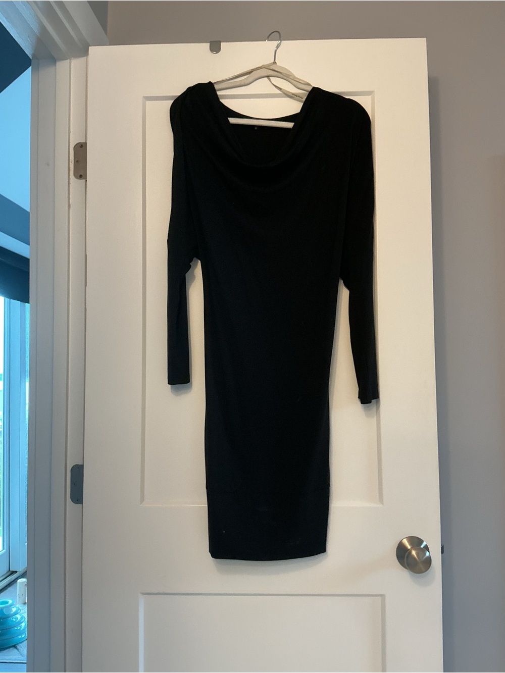 Tommy Bahama Black Long-Sleeve Cowl Neck Dress